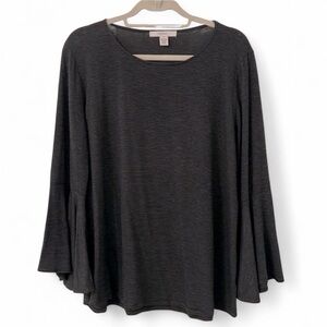 Sejour Striped Long Sleeve Top 1X